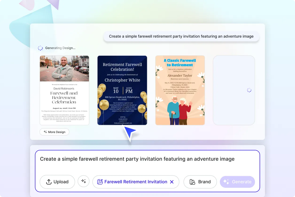 Free AI Farewell & Retirement Invitation Generator, Free Online Invitation Maker